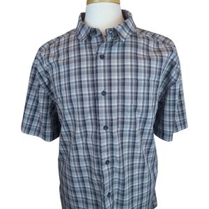 Arcteryx Gray Plaid Short Sleeve Button Down With Pocket Size XXL